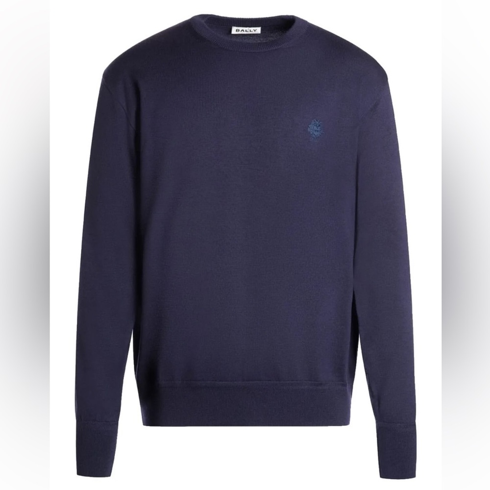 New-Bally
crest-embroidered jumper